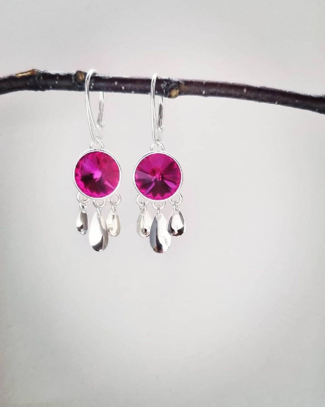 Earring cerise