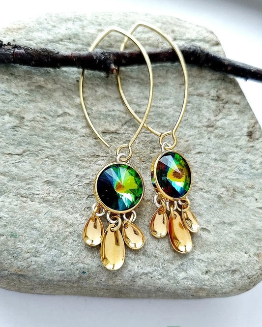 Ritni earrings Aurora borealis Gold