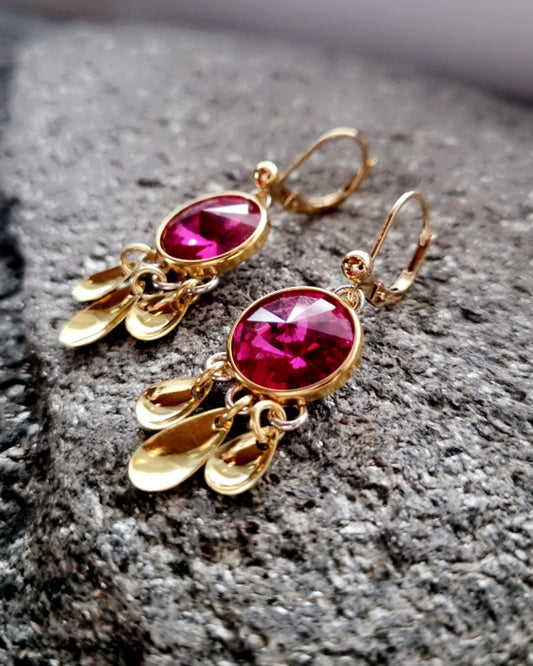 Cerise gold earrings