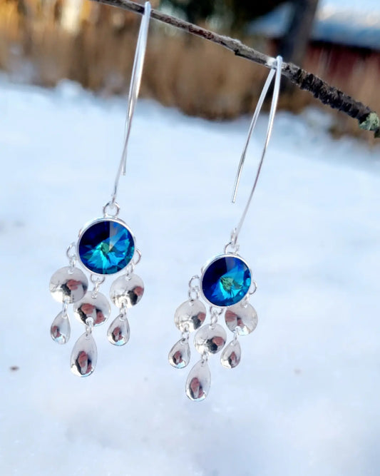 Čuorpmas earrings, Bermuda blue