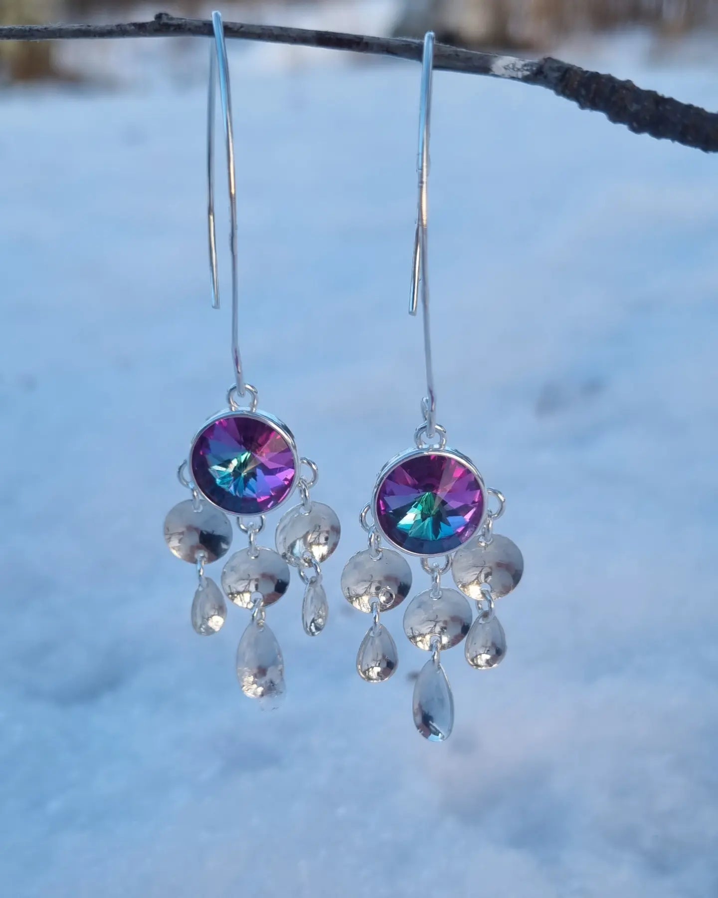 Čuorpmas earrings, heliotrope